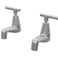 Tapware ParTaps Portsea Pillar Taps Pair Colour: Satin Pearl Style: Lever Ceramic Disc Place & Palette