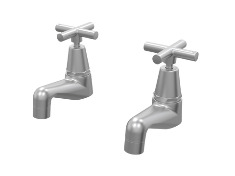 Tapware ParTaps Portsea Pillar Taps Pair Colour: Satin Pearl Style: Original Place & Palette