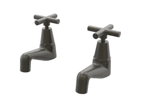 Tapware ParTaps Portsea Pillar Taps Pair Colour: Volcanic Grey Style: Original Place & Palette