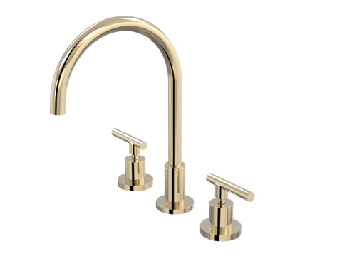 Tapware ParTaps Portsea Sink Set Hob Swivel Colour: Brass Gold Style: Lever Ceramic Disc Place & Palette