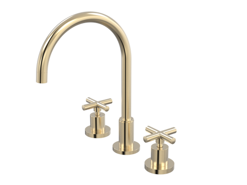 Tapware ParTaps Portsea Sink Set Hob Swivel Colour: Brushed Brass Gold Style: Original Place & Palette