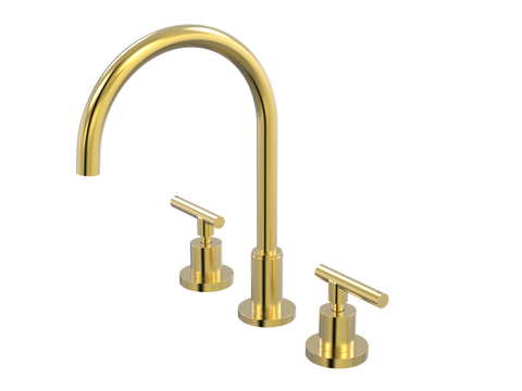 Tapware ParTaps Portsea Sink Set Hob Swivel Colour: Brushed Gold Style: Lever Ceramic Disc Place & Palette