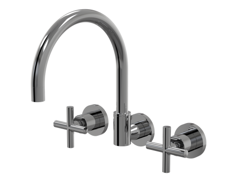 Tapware ParTaps Portsea Sink Set Wall Swivel Colour: Black Sapphire Style: Original Place & Palette