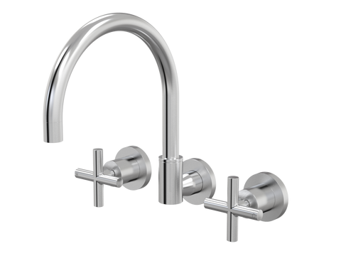 Tapware ParTaps Portsea Sink Set Wall Swivel Colour: Brushed Chrome Style: Original Place & Palette