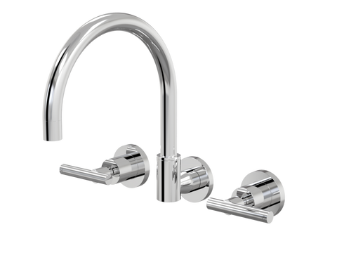 Tapware ParTaps Portsea Sink Set Wall Swivel Colour: Chrome Style: Lever Ceramic Disc Place & Palette