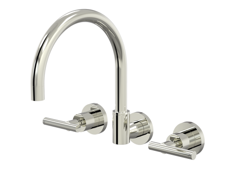 Tapware ParTaps Portsea Sink Set Wall Swivel Colour: Luminick Style: Lever Ceramic Disc Place & Palette