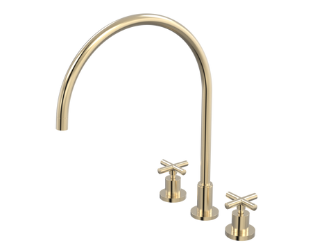 Tapware ParTaps Portsea Sink Set XL Hob Swivel Colour: Brushed Brass Gold Style: Original Place & Palette