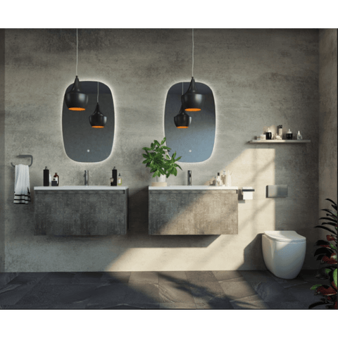 Vanities BelBagno Prado Vanity Finish: Gloss White Size: 750x480x450 Place & Palette