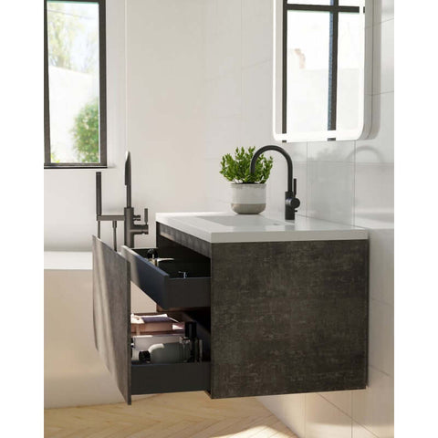 Vanities BelBagno Prado Vanity Finish: Gloss White Size: 750x480x450 Place & Palette