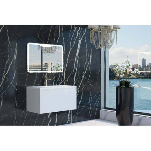 Vanities BelBagno Prado Vanity Finish: Gloss White Size: 750x480x450 Place & Palette