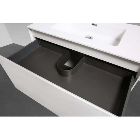 Vanities BelBagno Prado Vanity Finish: Gloss White Size: 750x480x450 Place & Palette