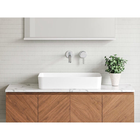 Quill Ceramic Basin 600mm-Basins-Timberline-White Gloss-place-and-palette