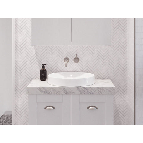 Radius Inset Ceramic Basin 400mm-Basins-Timberline-place-and-palette