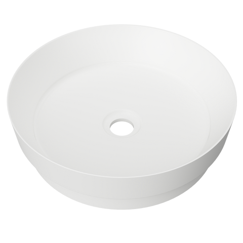 Radius Inset Ceramic Basin 400mm-Basins-Timberline-White Matte-place-and-palette