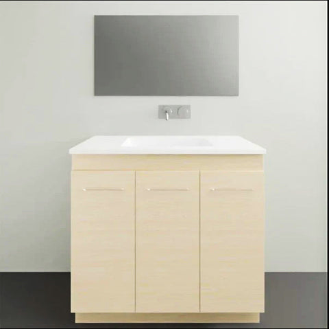 Rockford Floor Standing Vanity with Haven Matt Dolomite Top-Vanities-Timberline-L 900mm-place-and-palette