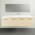 Vanities Timberline Rockford Wall Hung Vanity with Haven Matt Dolomite Top Size: L 1500mm Place & Palette