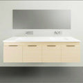 Vanities Timberline Rockford Wall Hung Vanity with Haven Matt Dolomite Top Size: L 1500mm Double Bowl Place & Palette