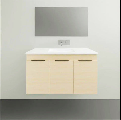 Rockford Wall Hung Vanity with Haven Matt Dolomite Top-Vanities-Timberline-L 900mm-place-and-palette