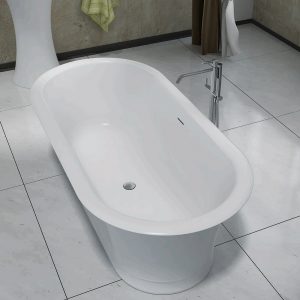 Baths Pietra Bianca Rome Bath Colour: Malibu Solid Place & Palette