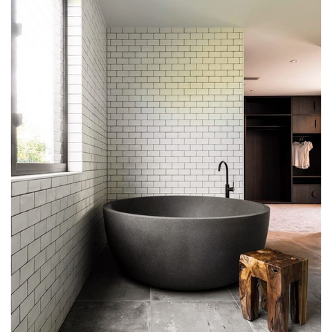 Baths Pietra Bianca Romeo Bath Colour: Malibu Solid Size: 1500 Dia x600 Place & Palette