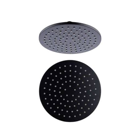 Showers Nero Round Shower Head Colour: Matte Black Size: 200mm Place & Palette