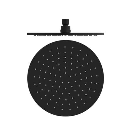 Showers Nero Round Shower Head Colour: Matte Black Size: 250mm Place & Palette