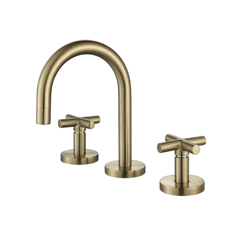 Tapware Modern National Ryker Basin Tapware Set Colour: Brushed Brass Place & Palette