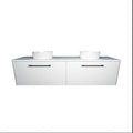 Vanities Timberline Saba Wall Hung Vanity with Silksurface Top & White Gloss Above Counter Basin Size: L 1800mm Double Bowl Place & Palette