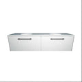 Vanities Timberline Saba Wall Hung Vanity with Silksurface Top & White Gloss Under Counter Basin Size: L 1800mm Double Bowl Place & Palette