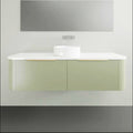 Vanities Timberline Santos Wall Hung Vanity with Silksurface Top & White Gloss Above Counter Basin Size: L 1500mm Centre Bowl Place & Palette