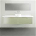 Vanities Timberline Santos Wall Hung Vanity with Silksurface Top & White Gloss Above Counter Basin Size: L 1800mm Centre Bowl Place & Palette