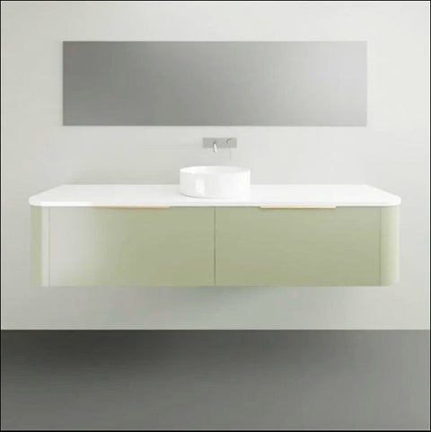 Santos Wall Hung Vanity with Silksurface Top & White Gloss Above Counter Basin-Vanities-Timberline-L 1800mm Centre Bowl-place-and-palette