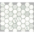 Tiles The Manly Collection Signature Hexagon Recyled Glass Tile Colour: White Satin Place & Palette