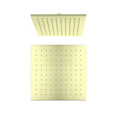 Showers Nero Square Shower Head Colour: Brushed Gold Size: 250mm Place & Palette