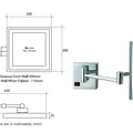 Mirrors Thermogroup Square Wall-Mounted Magnifying Mirror (No Light) Colour: Chrome Size: 3x Magnification Place & Palette