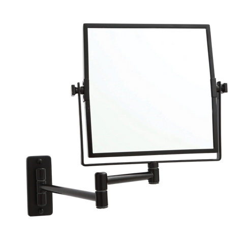 Mirrors Thermogroup Square Wall-Mounted Magnifying Mirror (No Light) Colour: Black Size: 1 & 5x Magnification Place & Palette