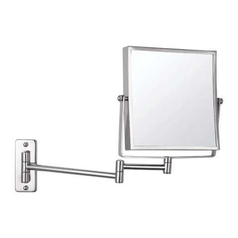 Mirrors Thermogroup Square Wall-Mounted Magnifying Mirror (No Light) Colour: Chrome Size: 1 & 5x Magnification Place & Palette