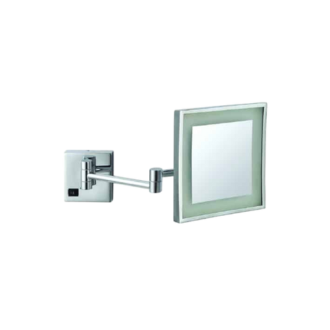 Mirrors Thermogroup Square Wall-Mounted Magnifying Mirror (No Light) Colour: Chrome Size: 3x Magnification Place & Palette