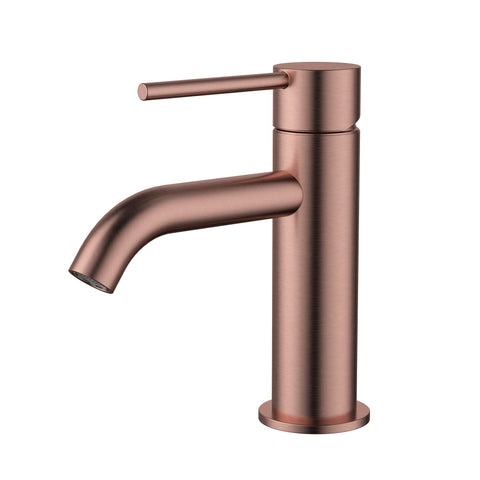 Tapware Modern National Star Mini Basin Mixer Style: Curved Spout Colour: Pvd Champagne Place & Palette