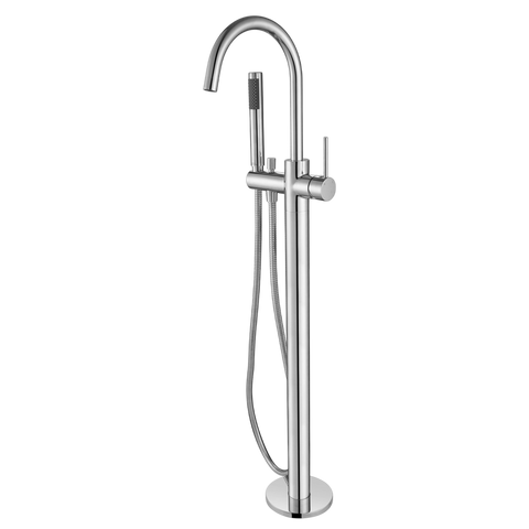 Tapware Modern National Star Mini Freestanding Bath Mixer with Handshower Colour: Electroplated Chrome Place & Palette