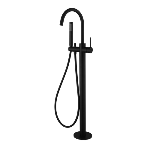 Tapware Modern National Star Mini Freestanding Bath Mixer with Handshower Colour: Electroplated Matte Black Place & Palette