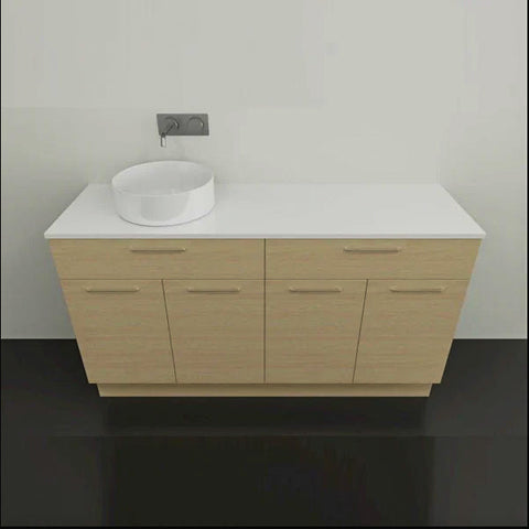 Taylor Floor Standing Vanity with Silksurface Top & White Gloss Above Counter Basin-Vanities-Timberline-L 1500mm Left-hand Offset Bowl-place-and-palette