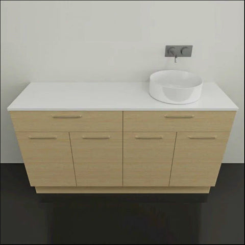 Taylor Floor Standing Vanity with Silksurface Top & White Gloss Above Counter Basin-Vanities-Timberline-L 1500mm Right-hand Offset Bowl-place-and-palette