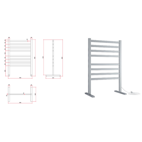 Thermorail Free Standing Heated Towel Rail-Accessories-Thermogroup-place-and-palette