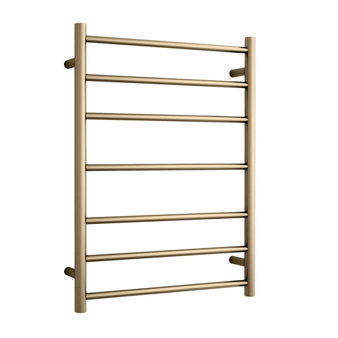 Thermorail Heated Towel Rail - Straight/Round-Accessories-Thermogroup-Brushed Brass-7 Bars - 600x800x122mm (80 Watts)-place-and-palette