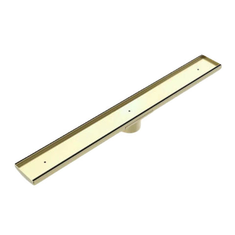 Tile Insert V Channel Floor Grate 89mm Outlet-Accessories-Nero-Brushed Gold-Without Outlet and Hole Saw-place-and-palette