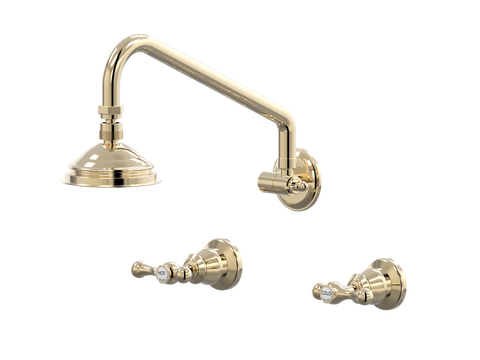 Showers ParTaps Tudor Lever Shower Set Adjustable Arm - Ceramic Disc Colour: Brass Gold Place & Palette