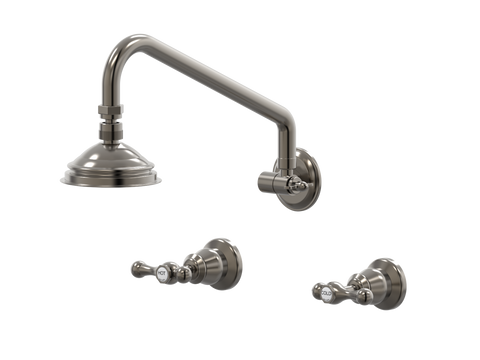 Showers ParTaps Tudor Lever Shower Set Adjustable Arm - Ceramic Disc Colour: Brushed Gunmetal Place & Palette