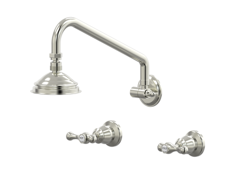 Showers ParTaps Tudor Lever Shower Set Adjustable Arm - Ceramic Disc Colour: Brushed Nickel Place & Palette