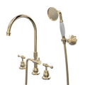 Showers ParTaps Tudor Lever Spa Set Hob Swivel Divertor Set with Handshower & Bracket - Ceramic Disc Colour: Brass Gold Place & Palette